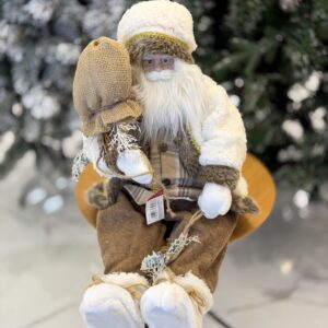 PAPAI NOEL SENTADO 60CM RÚSTICO